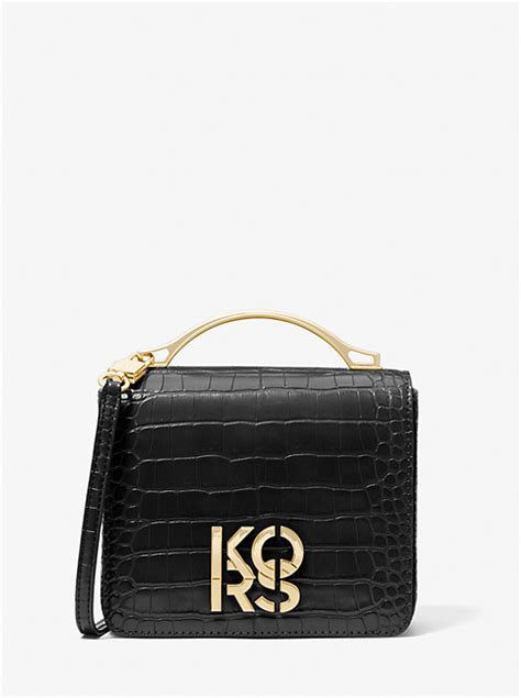 michael michael kors small crocodile embossed convertible crossbody bag|Michael Kors croc embossed bag.